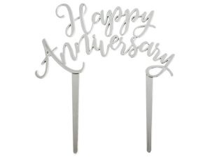 Happy Anniversary Topper - Silver
