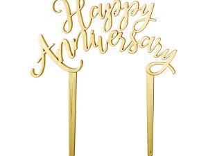 Happy Anniversary Topper - Gold