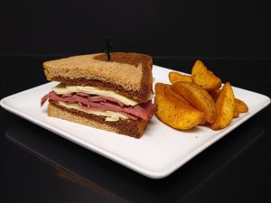 Pastrami on Marble Rye with Wedges