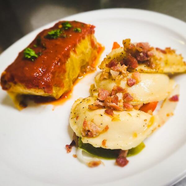 Cabbage Roll & 3 Pierogies