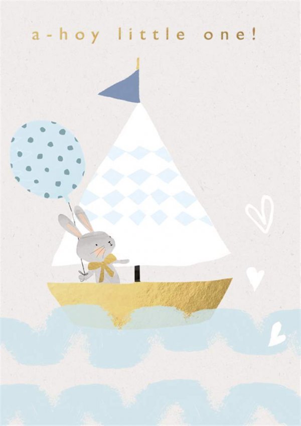 New Baby Card - A-Hoy Little One (Baby Boy)