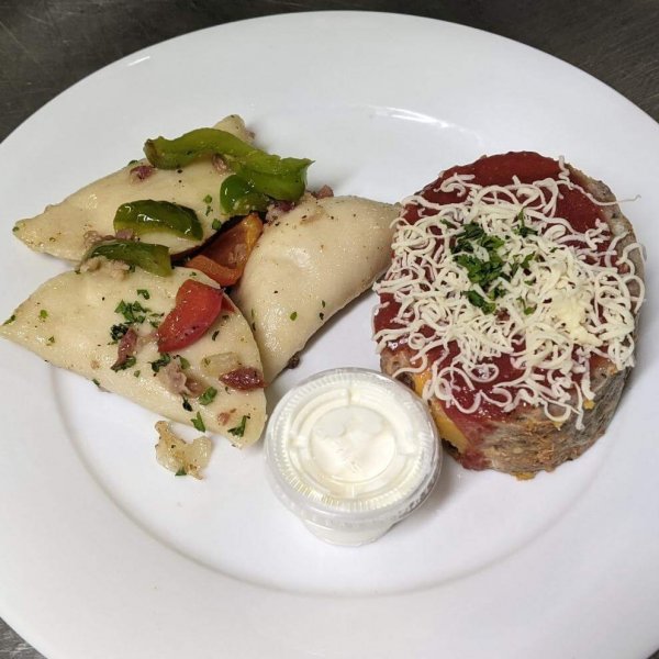 Italian Meatloaf & 3 Pierogies