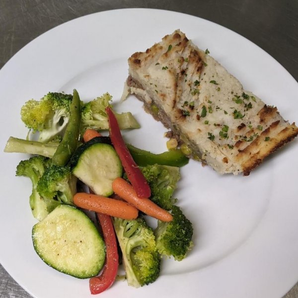 Shepherd's Pie & Steamed Vegetables