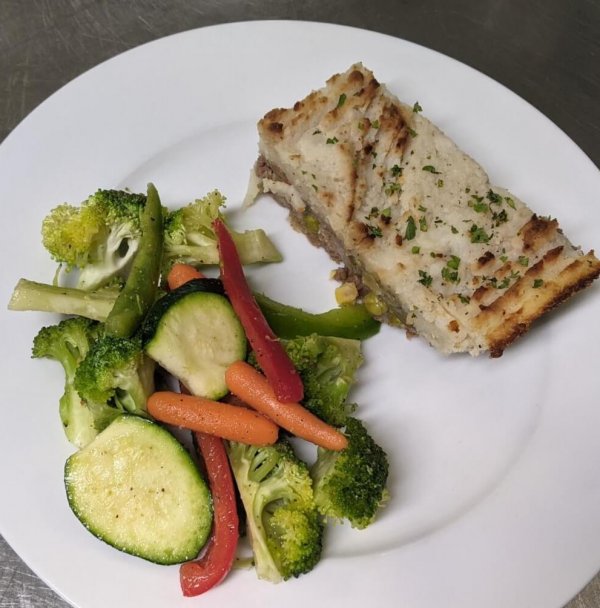 Shepherd's Pie & Steamed Vegetables