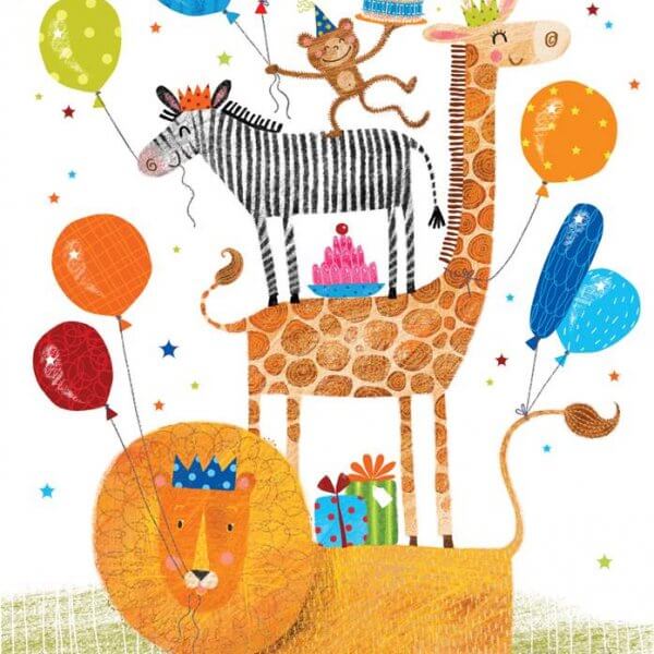 Birthday Card - Party Animals