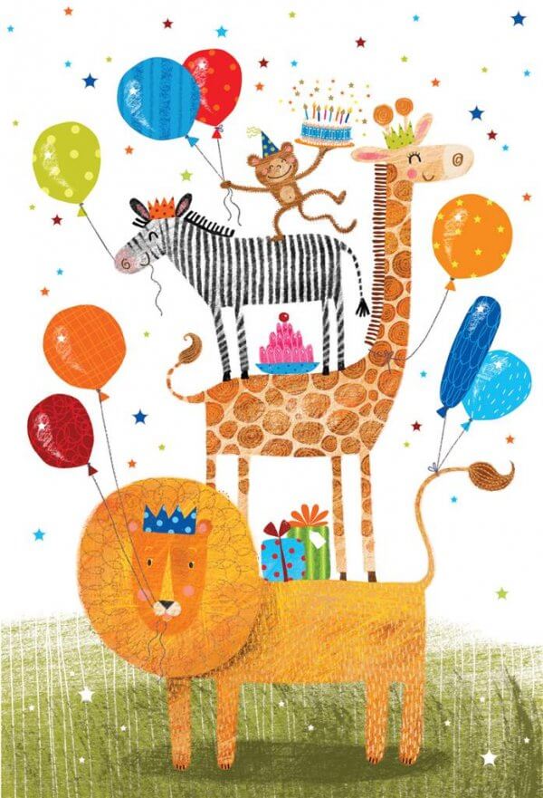Birthday Card - Party Animals