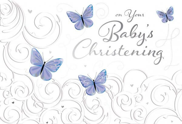 Christening Card - Butterflies
