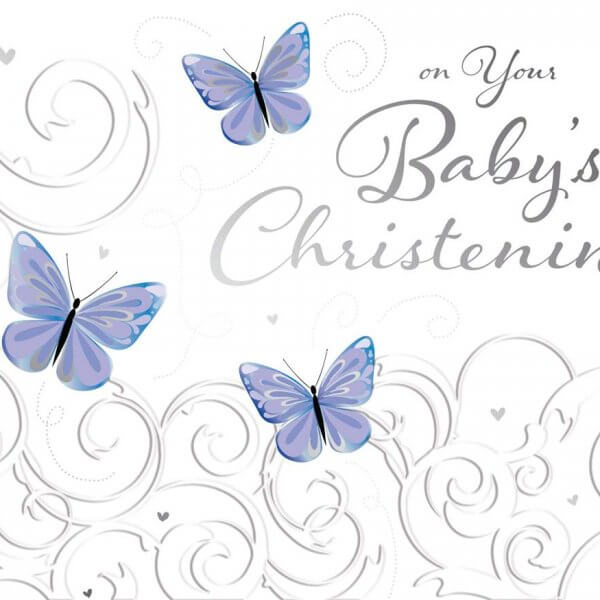 Christening Card - Butterflies