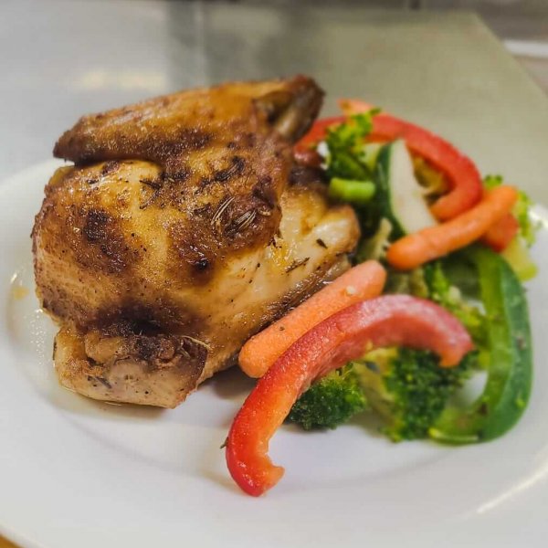 Roast Quarter Chicken & Steamed Vegetables