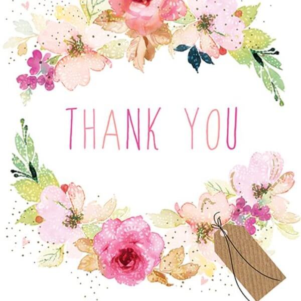 Thank You Card - Floral Wreath