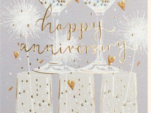 Anniversary Card - Champagne Glasses