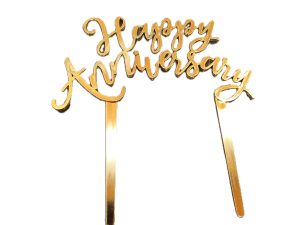 Happy Anniversary Topper - Gold